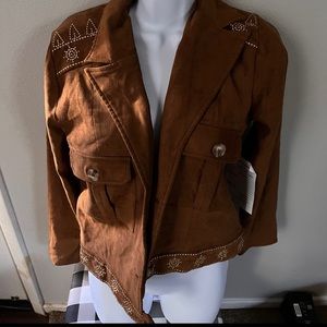 Sadie and Sage faux Suede embroidered jacket